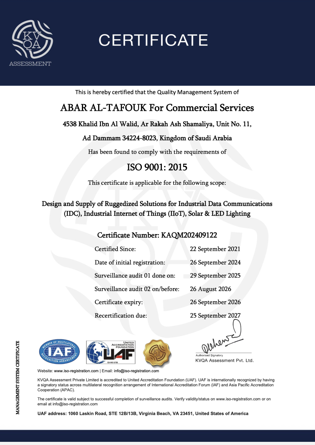 ISO 9001 : 2015